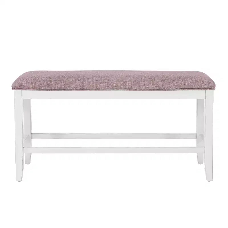 Ensemble de salle à manger rectangulaire 6 pièces Bruner de hauteur comptoir Powell, blanc