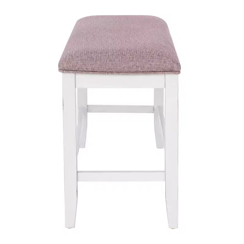 Ensemble de salle à manger rectangulaire 6 pièces Bruner de hauteur comptoir Powell, blanc