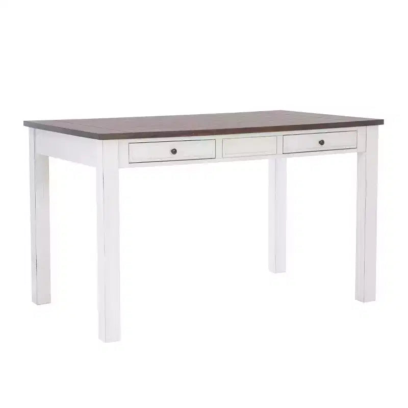 Ensemble de salle à manger rectangulaire 6 pièces Bruner de hauteur comptoir Powell, blanc