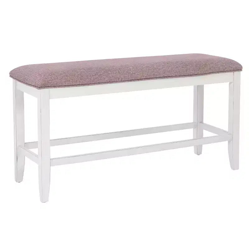 Ensemble de salle à manger rectangulaire 6 pièces Bruner de hauteur comptoir Powell, blanc