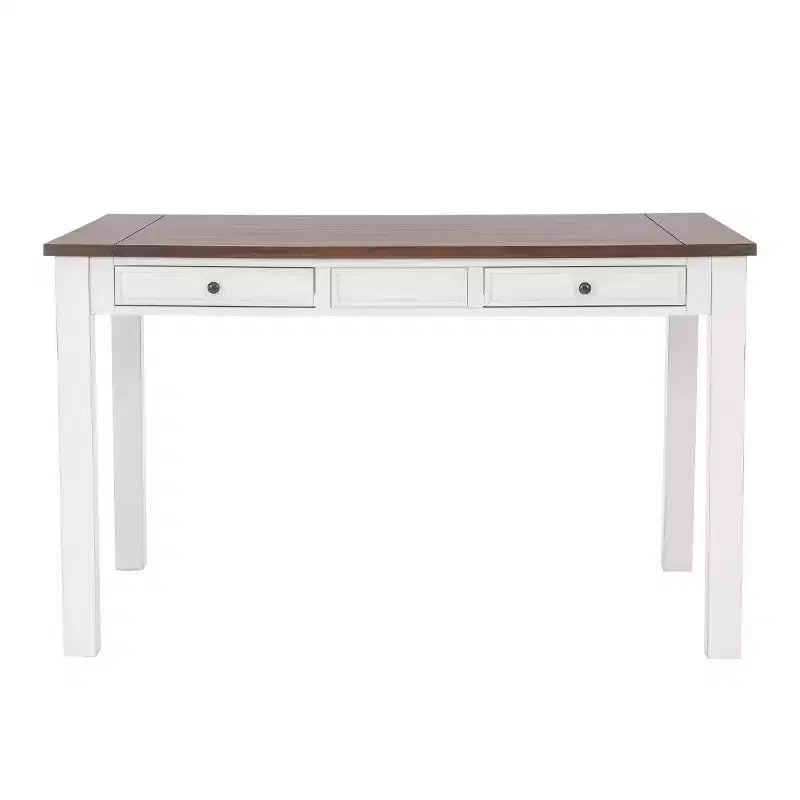 Ensemble de salle à manger rectangulaire 6 pièces Bruner de hauteur comptoir Powell, blanc