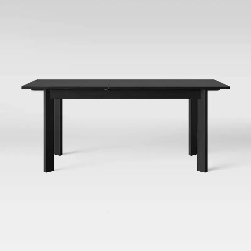 Bombelli Modern Extendable Dining Table Black - Threshold™: Rubberwood, 4-Leg Base, 6 Seats