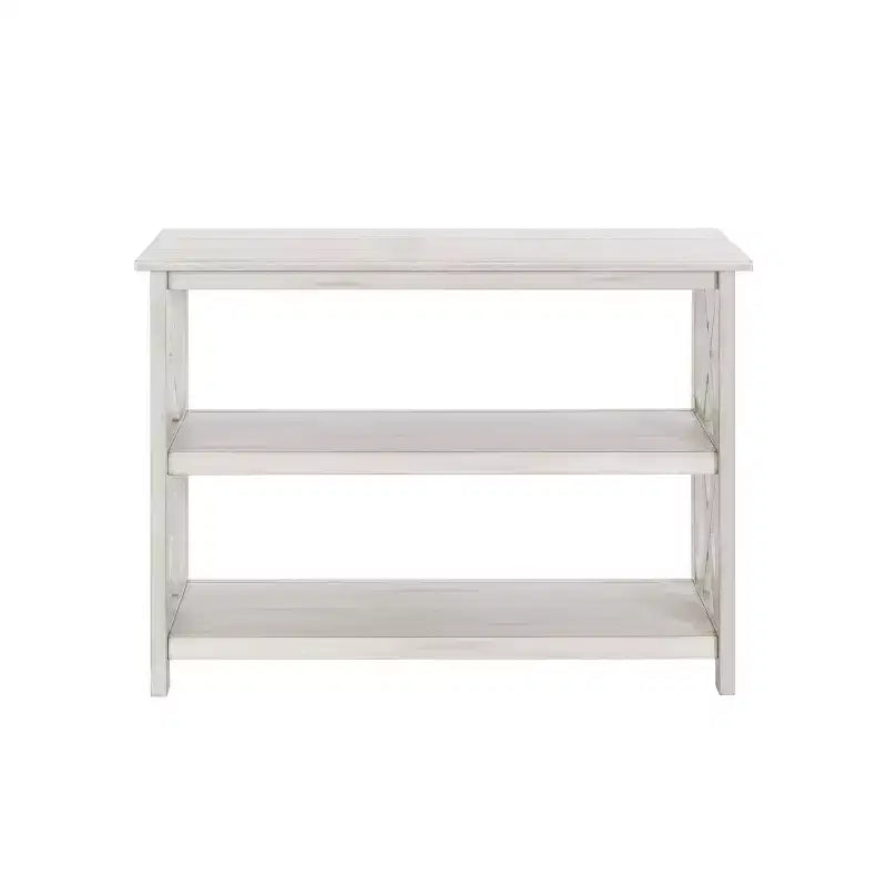 Table d'entrée 2 étagères Jamestown blanche - Boraam : Style ferme moderne, fabrication en MDF, forme rectangulaire