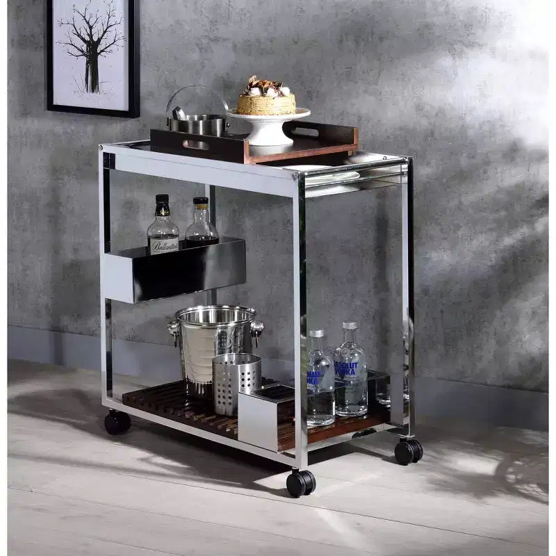 Chariot de service Lisses chromé - Acme Furniture