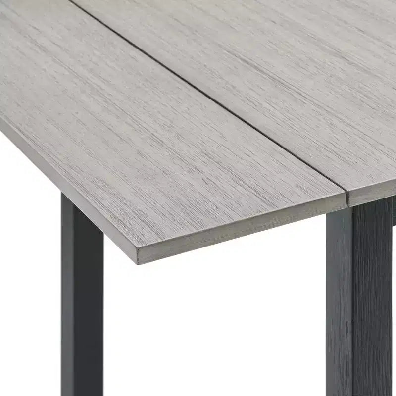 Picket House Furnishings Ensemble de 3 pièces Tuttle Table de salle à manger extensible à abattant et 2 chaises gris/noir : Forme rectangulaire moderne, chaises rembourrées