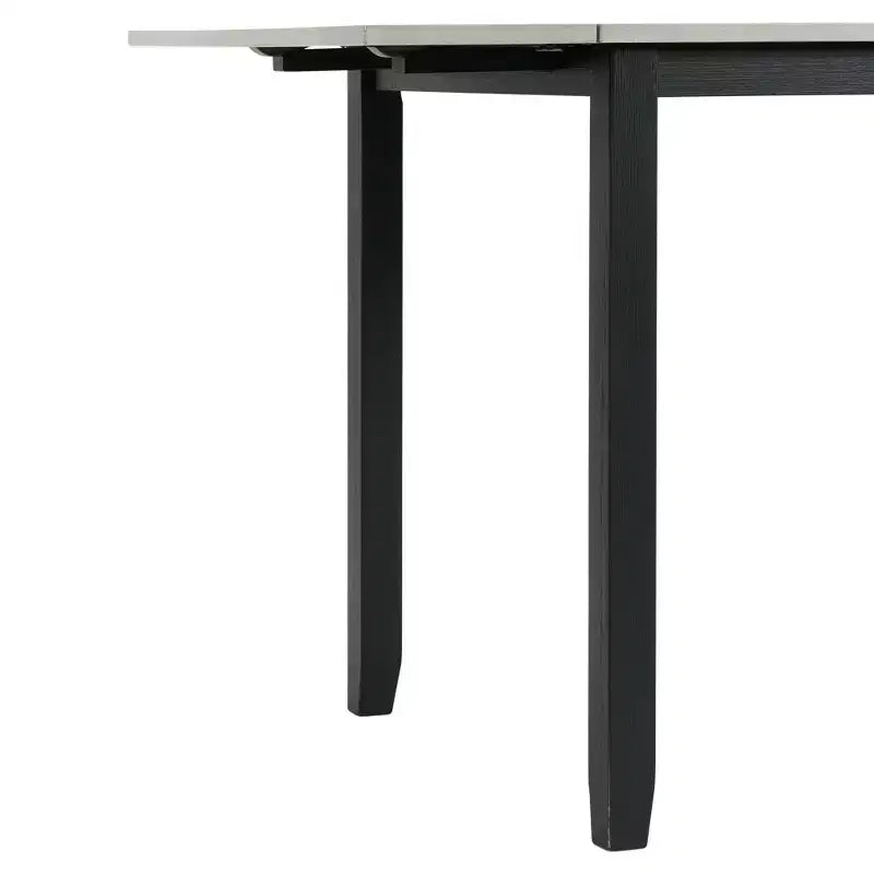 Picket House Furnishings Ensemble de 3 pièces Tuttle Table de salle à manger extensible à abattant et 2 chaises gris/noir : Forme rectangulaire moderne, chaises rembourrées
