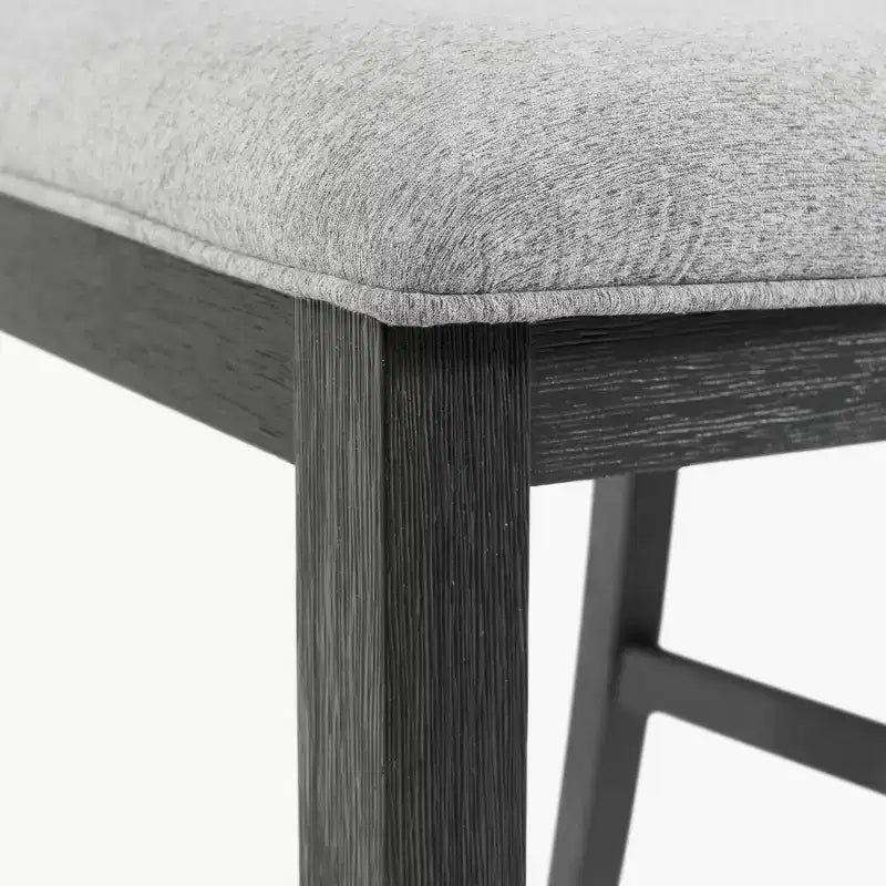 Picket House Furnishings Ensemble de 3 pièces Tuttle Table de salle à manger extensible à abattant et 2 chaises gris/noir : Forme rectangulaire moderne, chaises rembourrées