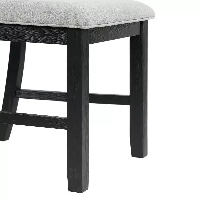 Picket House Furnishings Ensemble de 3 pièces Tuttle Table de salle à manger extensible à abattant et 2 chaises gris/noir : Forme rectangulaire moderne, chaises rembourrées