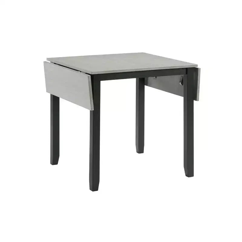 Picket House Furnishings Ensemble de 3 pièces Tuttle Table de salle à manger extensible à abattant et 2 chaises gris/noir : Forme rectangulaire moderne, chaises rembourrées