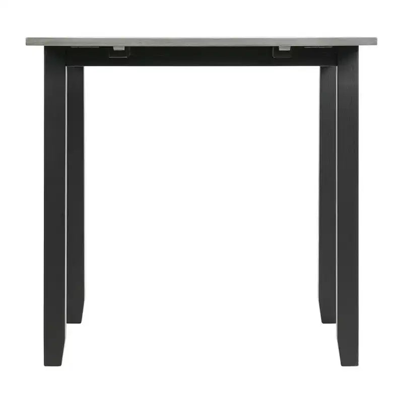Picket House Furnishings Ensemble de 3 pièces Tuttle Table de salle à manger extensible à abattant et 2 chaises gris/noir : Forme rectangulaire moderne, chaises rembourrées