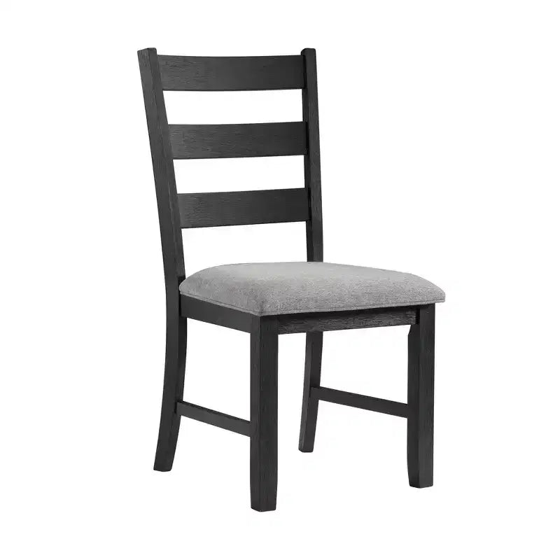 Picket House Furnishings Ensemble de 3 pièces Tuttle Table de salle à manger extensible à abattant et 2 chaises gris/noir : Forme rectangulaire moderne, chaises rembourrées