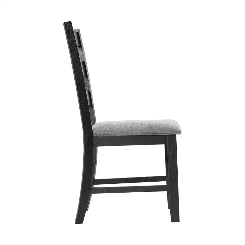 Picket House Furnishings Ensemble de 3 pièces Tuttle Table de salle à manger extensible à abattant et 2 chaises gris/noir : Forme rectangulaire moderne, chaises rembourrées