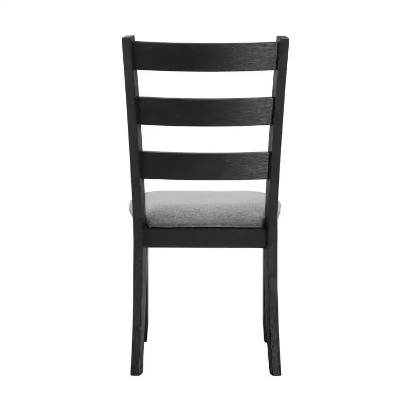 Picket House Furnishings Ensemble de 3 pièces Tuttle Table de salle à manger extensible à abattant et 2 chaises gris/noir : Forme rectangulaire moderne, chaises rembourrées