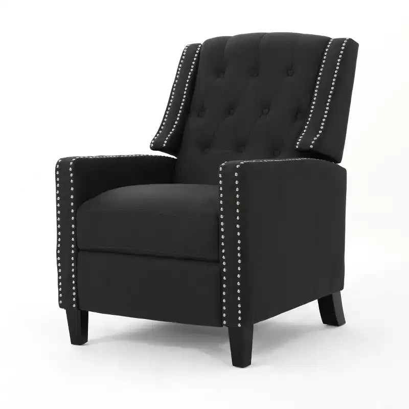 Fauteuil inclinable Izidro Tufted Dark Charcoal - Christopher Knight Home : Polyester rembourré, cadre en bois dur, nettoyage ciblé