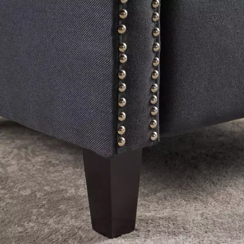 Fauteuil inclinable Izidro Tufted Dark Charcoal - Christopher Knight Home : Polyester rembourré, cadre en bois dur, nettoyage ciblé