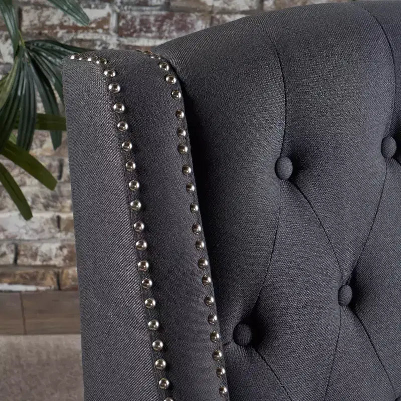 Fauteuil inclinable Izidro Tufted Dark Charcoal - Christopher Knight Home : Polyester rembourré, cadre en bois dur, nettoyage ciblé