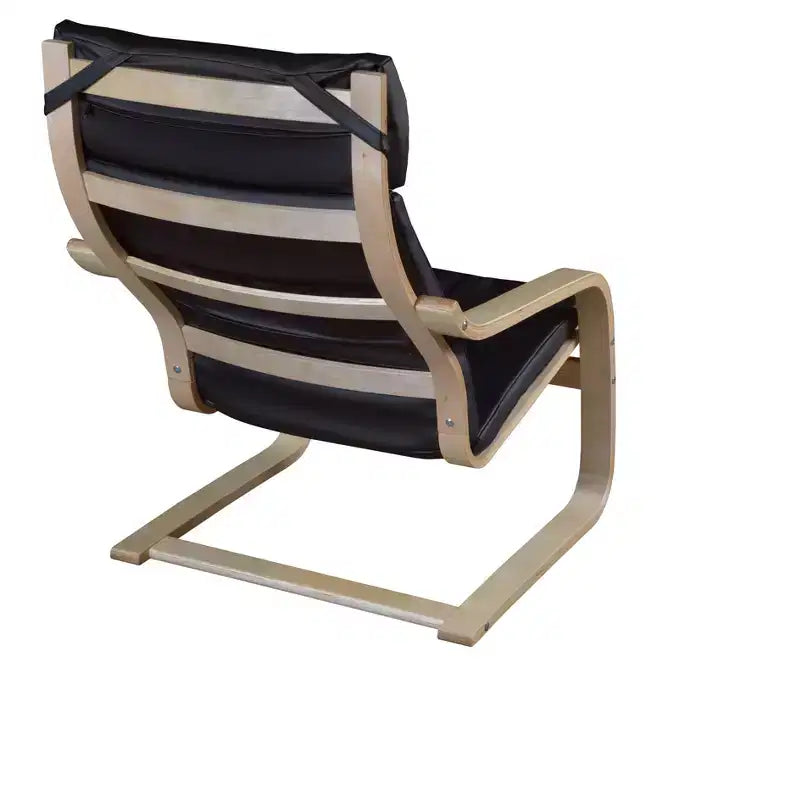 Fauteuils inclinables Mia Bentwood, Noir - Caractéristiques : Cuir reconstitué, Résistant à l'eau, Base en porte-à-faux