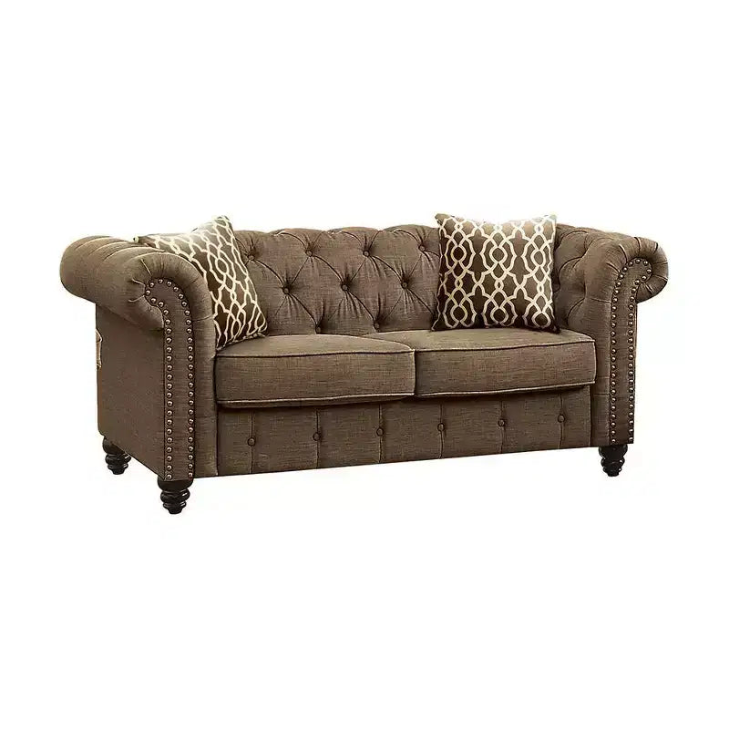 Canapé Aurelia en lin marron Acme Furniture