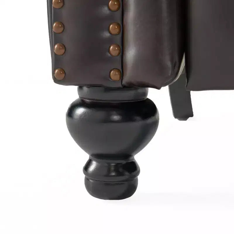 Fauteuil de relaxation Walder en cuir reconstitué avec dossier inclinable marron – Christopher Knight Home : Dossier à oreilles élégant, cadre en bois dur