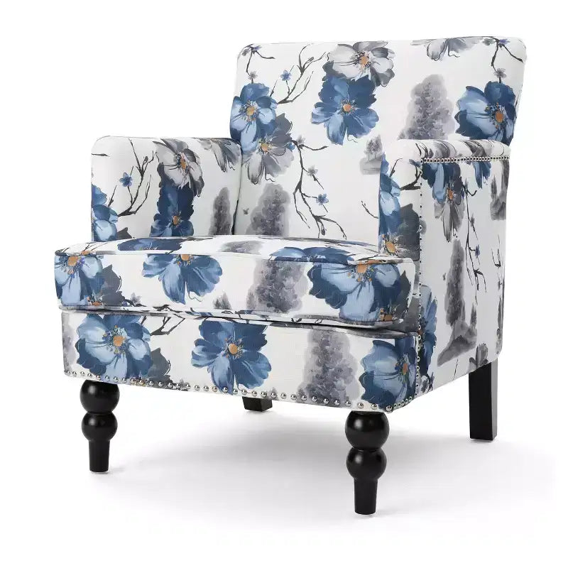 Fauteuil club capitonné Boaz - Imprimé floral - Christopher Knight Home