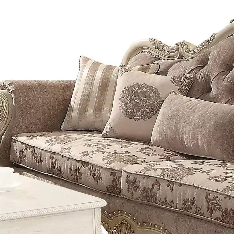 Canapé Ragenardus 95 po en tissu gris/blanc antique Acme Furniture