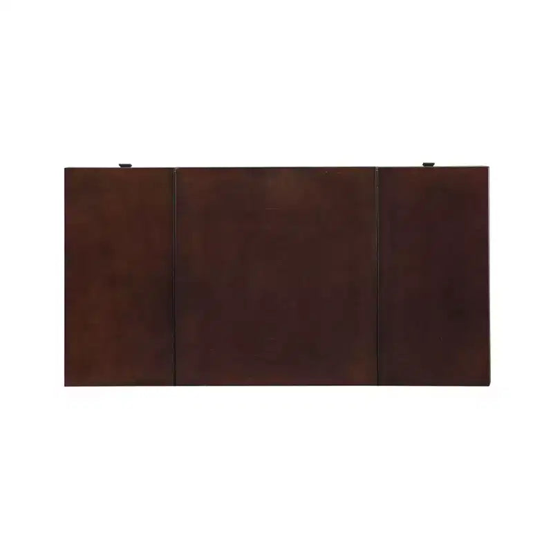 Angela Coiffeuse avec miroir relevable, 2 tiroirs et tabouret rembourré crème, bois traditionnel, Noyer - Linon