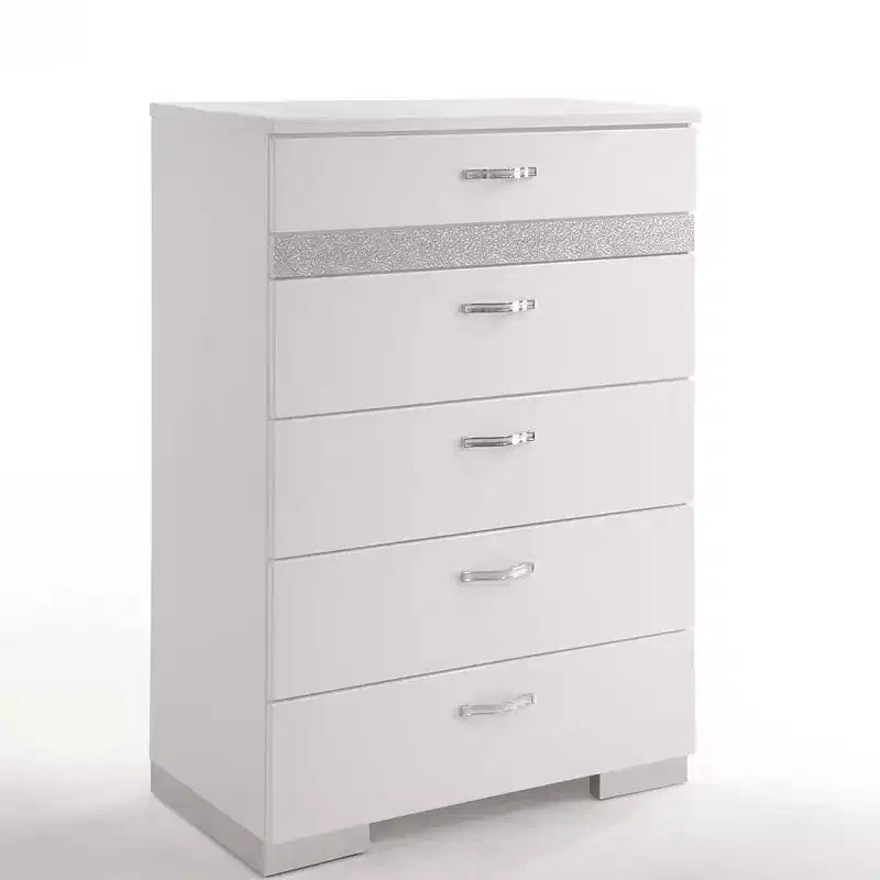 Commode Naima Ii Acme Furniture Blanc Finition Haute Brillance