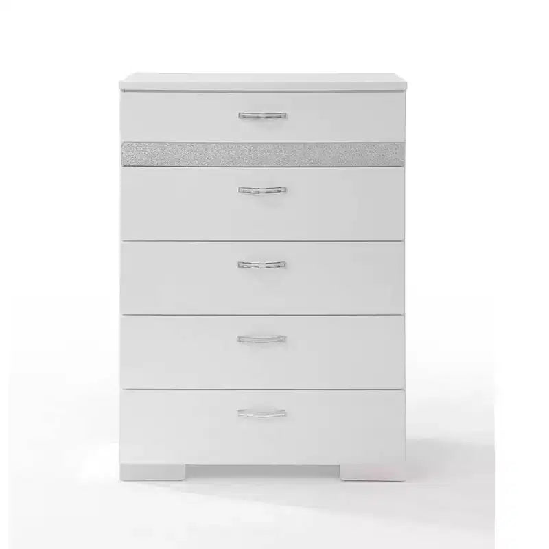 Commode Naima Ii Acme Furniture Blanc Finition Haute Brillance