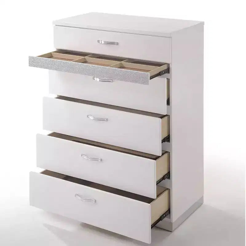 Commode Naima Ii Acme Furniture Blanc Finition Haute Brillance