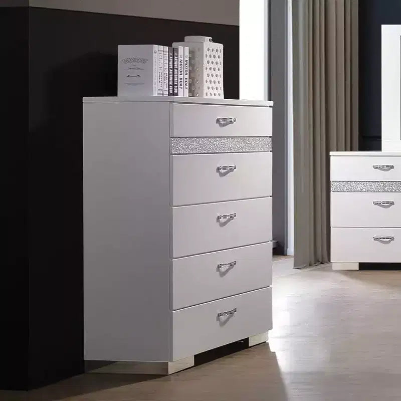 Commode Naima Ii Acme Furniture Blanc Finition Haute Brillance