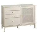 Lifestorey Bayview 4 Drawer and 1 Faux Rattan Door Dresser Ivory