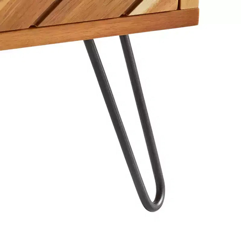 Lifestorey Table de chevet moderne Mid-Century Alexandria à 2 tiroirs Chêne : Table de chevet moderne Mid-Century, finition placage bois