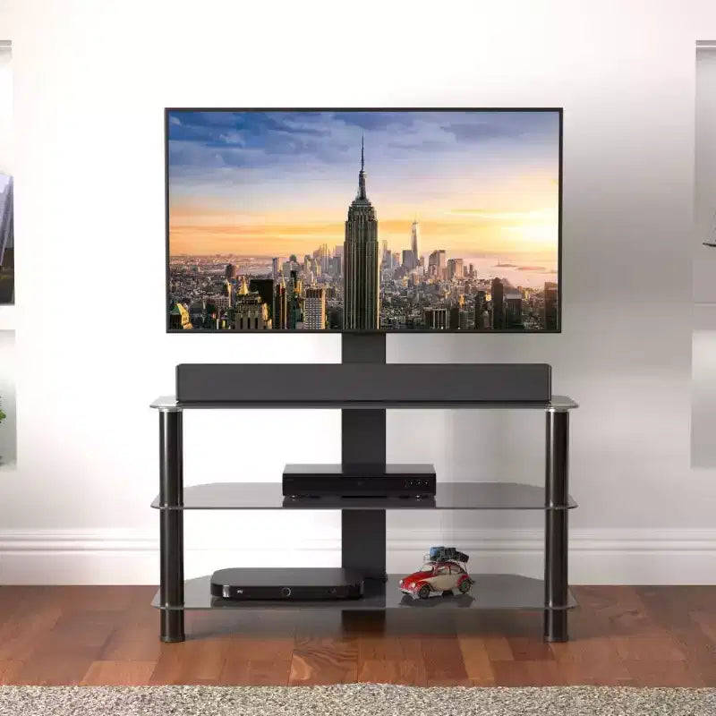 Meuble TV pour téléviseurs jusqu'à 60 po avec support TV noir - AVF