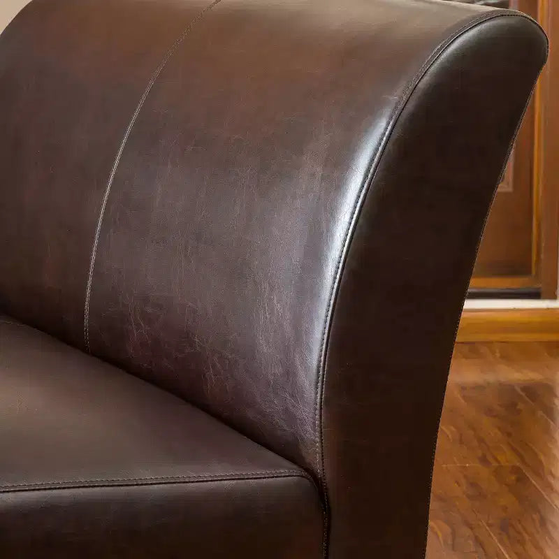 Causeuse en cuir reconstitué Darcy marron - Christopher Knight Home