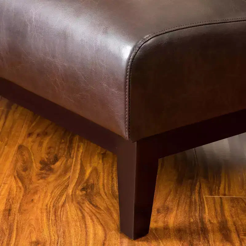 Causeuse en cuir reconstitué Darcy marron - Christopher Knight Home