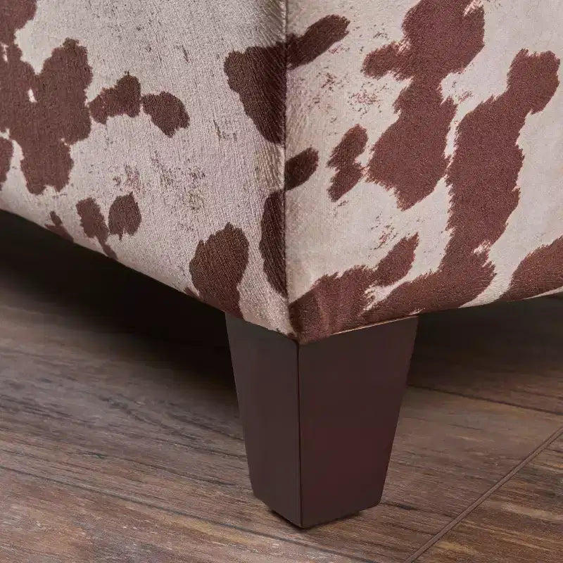 Pouf de rangement Breanna : Imprimé Vache, Banc Rectangulaire - Christopher Knight Home