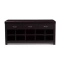 Espresso Finished Entryway Bench Dark Brown - Baxton Studio: Modern Wood Storage, Dry Dust Care