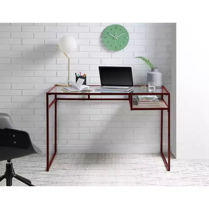 Bureau Yasin Acme Rouge/Verre
