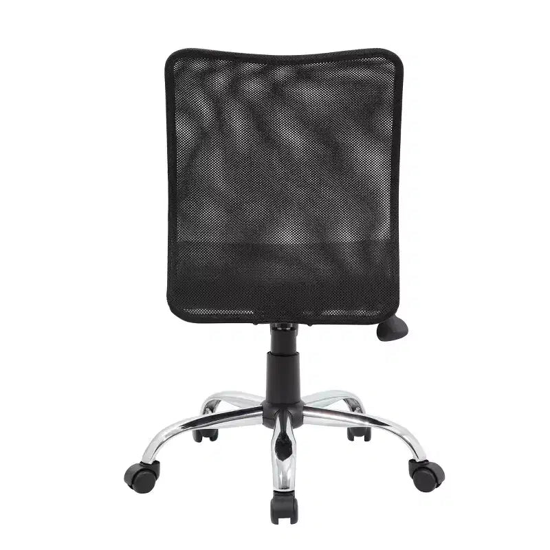 Fauteuil de travail en maille sans accoudoirs, noir - Boss Office Products : Vérin pneumatique, base chromée, assise en vinyle