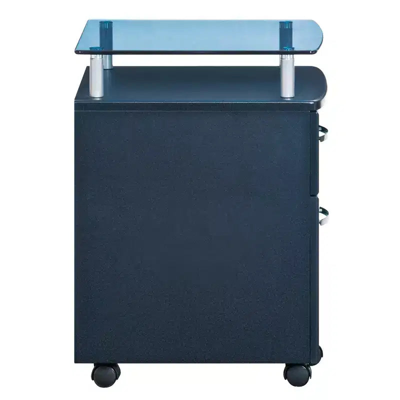 Classeur roulant et verrouillable gris - Techni Mobili : Rangement de bureau sécurisé en MDF, 5 roulettes, tiroirs verrouillables