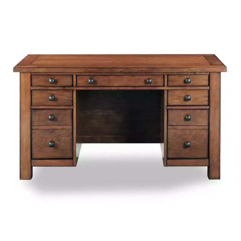 Bureau piédestal Tahoe Executive – Érable vieilli – Home Styles : Bois dur, mobilier de bureau moderne Mid-Century