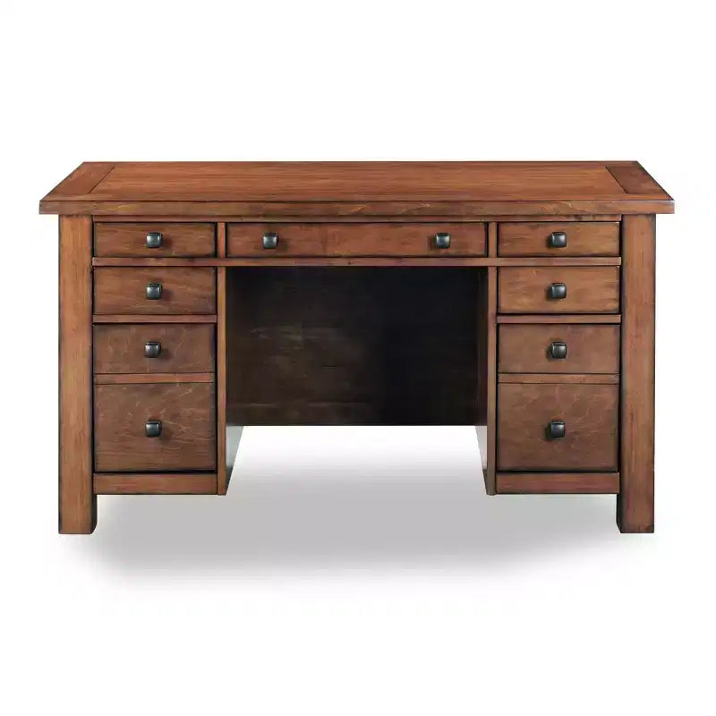 Bureau piédestal Tahoe Executive – Érable vieilli – Home Styles : Bois dur, mobilier de bureau moderne Mid-Century