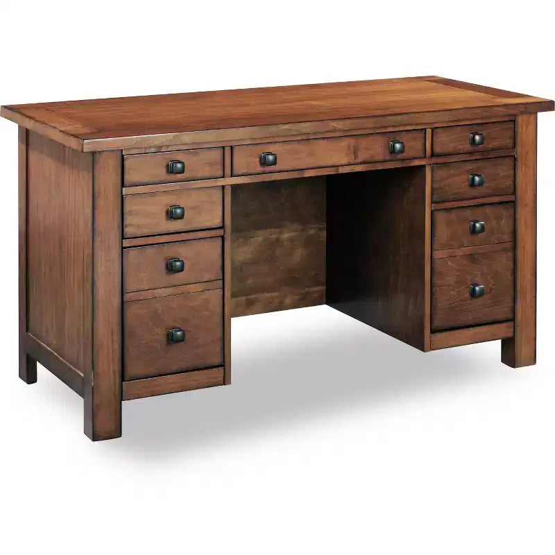 Bureau piédestal Tahoe Executive – Érable vieilli – Home Styles : Bois dur, mobilier de bureau moderne Mid-Century