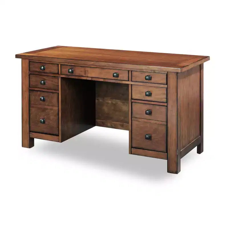 Bureau piédestal Tahoe Executive – Érable vieilli – Home Styles : Bois dur, mobilier de bureau moderne Mid-Century