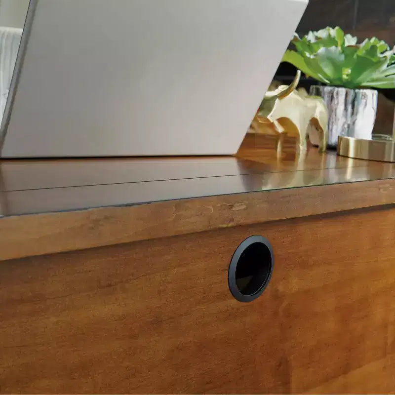 Bureau piédestal Tahoe Executive – Érable vieilli – Home Styles : Bois dur, mobilier de bureau moderne Mid-Century