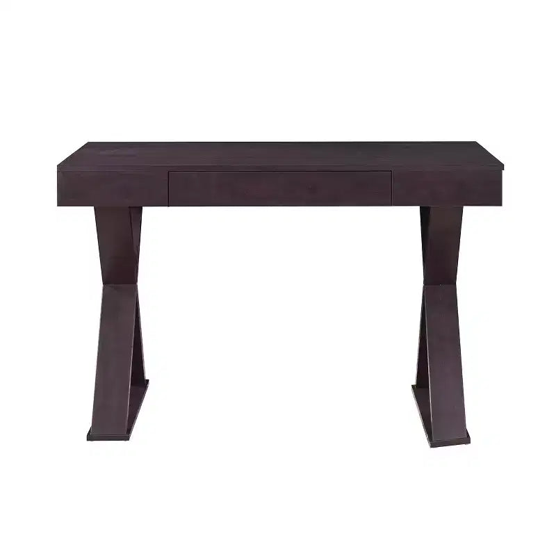 Bureau tendance avec tiroir Espresso - Techni Mobili : Pieds en X, Poste de travail, Surface stratifiée