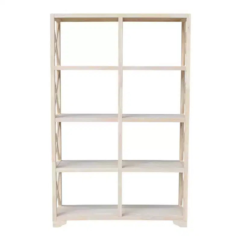 Séparateur de pièce inachevé à 8 étagères de 71,9 po – International Concepts : Bibliothèque de style Ferme, cadre en bois dur