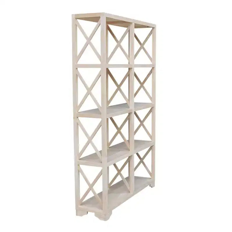 Séparateur de pièce inachevé à 8 étagères de 71,9 po – International Concepts : Bibliothèque de style Ferme, cadre en bois dur