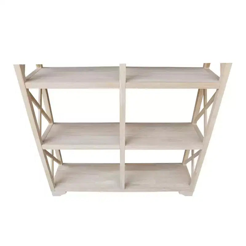Séparateur de pièce inachevé à 8 étagères de 71,9 po – International Concepts : Bibliothèque de style Ferme, cadre en bois dur
