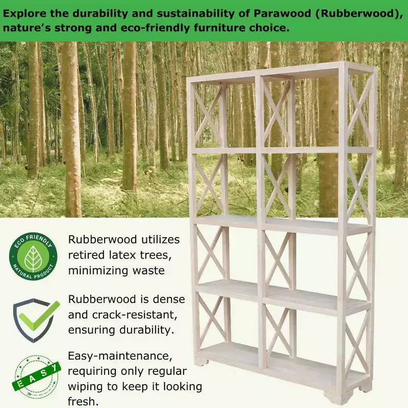 Séparateur de pièce inachevé à 8 étagères de 71,9 po – International Concepts : Bibliothèque de style Ferme, cadre en bois dur